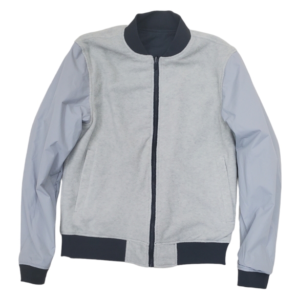 MSX by Michael Stahan reversible jacket men's size Small gray zip pockets fleece - Picture 3 of 14